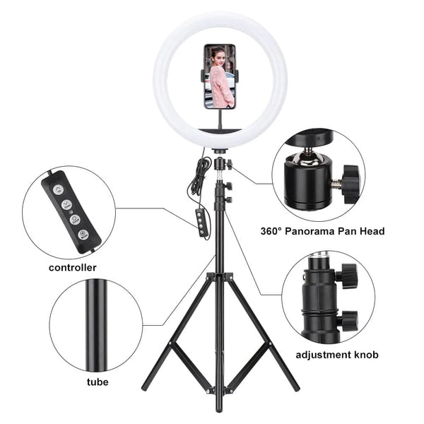 CASO | 26cm LED Ring Light with Tripod Stand and Phone Holder