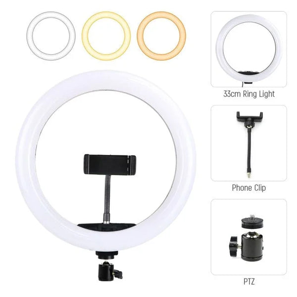 CASO | 36cm Selfie LED Ring Light with 360° Rotation and Tripod Stand