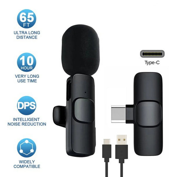 K8 Collar Wireless Microphone for Android & Type-C Devices