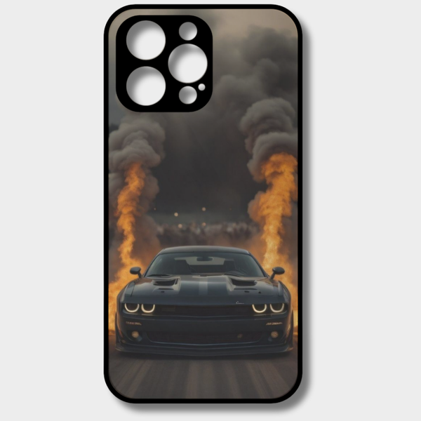 CASO | Dodge Challenger Hellcat Burnout Premium Glass Phone Case for All Models